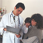 Doctor with patients